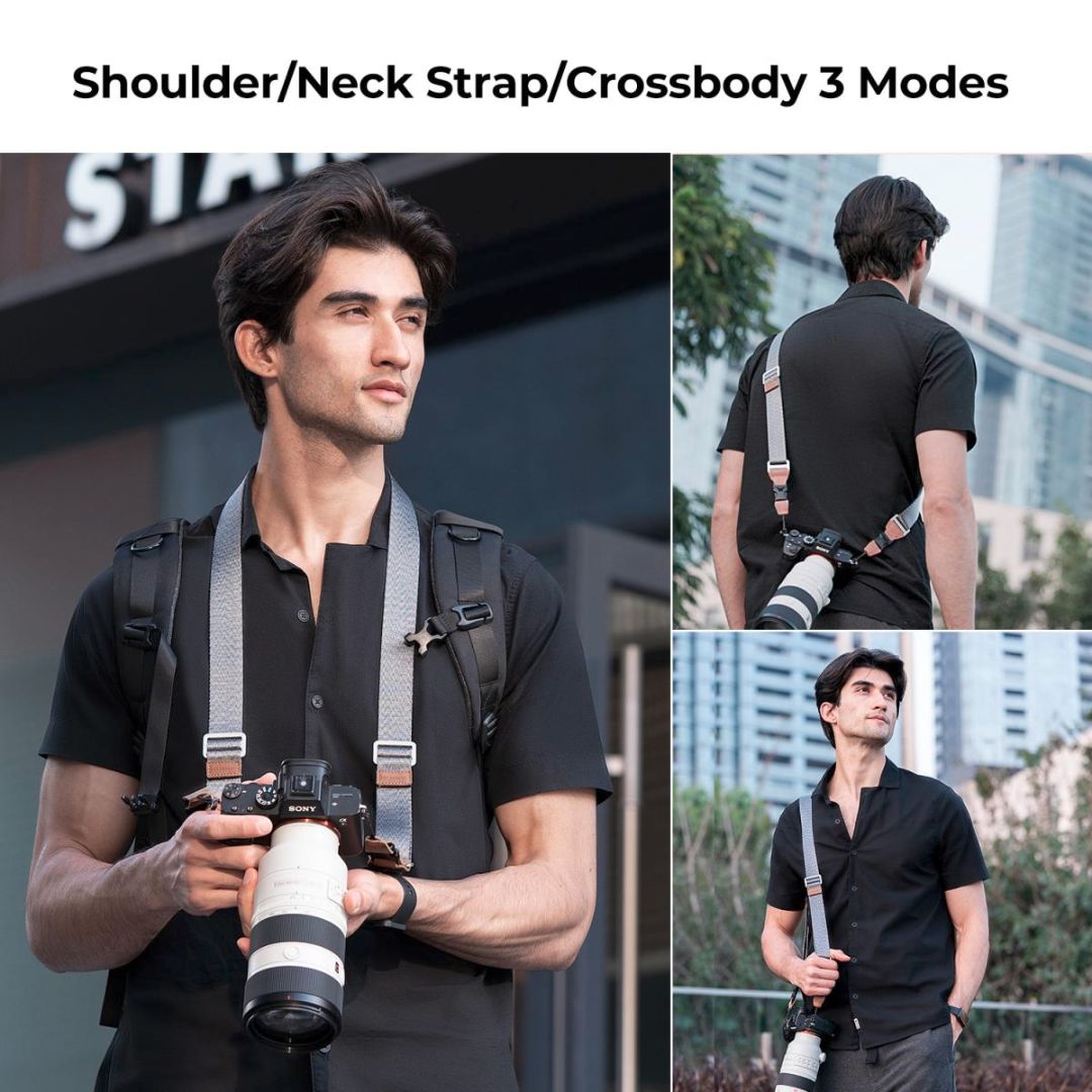 K&F Concept 32mm Camera Neck Strap sa Quick Release-om URBAN WANDER 01 (Sivi) KF13.115 - 5